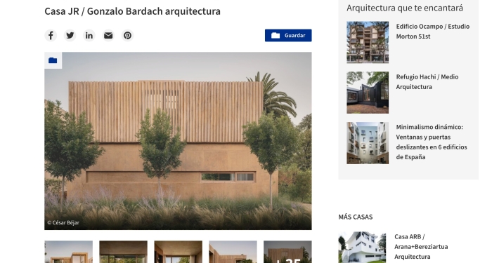 fachada con madera